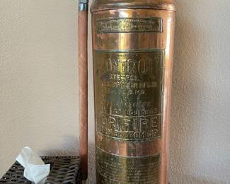 Copper fire extinguisher decor 