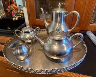 Vintage pewter tea service