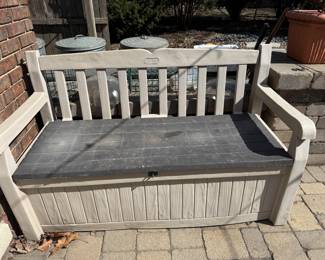 Outdoor storage bench