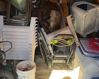 Shed filled with outdoor stuff