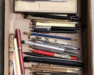 Vintage fountain and misc pens / pencils
