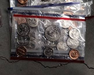 Vintage sealed mint uncirculated American coins