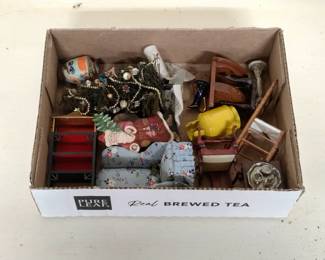 Vintage dollhouse furniture and accessories