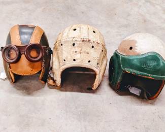 Vintage baseball helmets