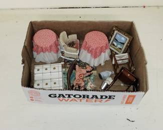 Vintage dollhouse furniture and accessories