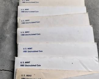 Vintage sealed mint uncirculated American coins