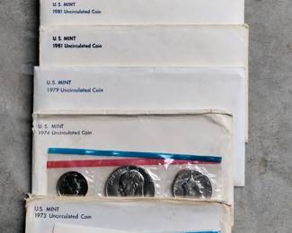 Vintage sealed mint uncirculated American coins