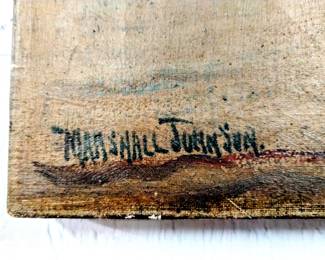 Antique oil on canvas signed Marshall Johnson