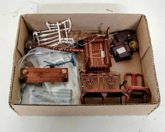 Vintage dollhouse furniture and accessories