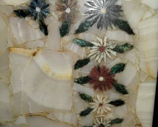 Vintage marble inlaid floral design