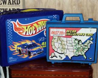 Vintage hot wheels and match box cars and cases