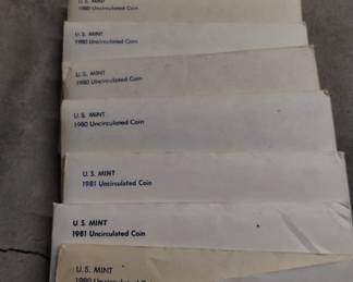 Vintage sealed mint uncirculated American coins