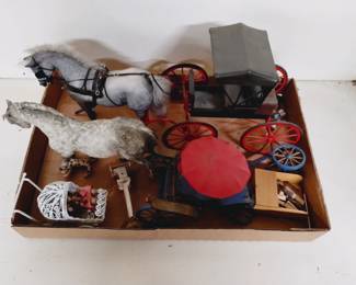 Vintage dollhouse furniture and accessories