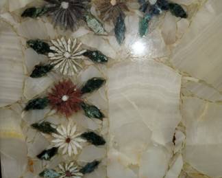 Vintage marble inlaid floral design
