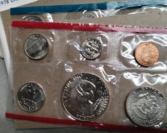 Vintage sealed mint uncirculated American coins