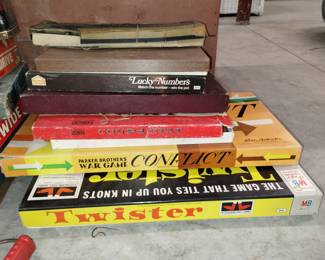 Huge vintage wooden toybox / vintage games