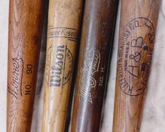 Vintage wooden baseball bats