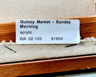 N Warshawer signed oil painting "Quincy Market Morning"
