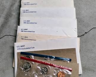 Vintage sealed mint uncirculated American coins