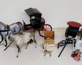 Vintage dollhouse furniture and accessories
