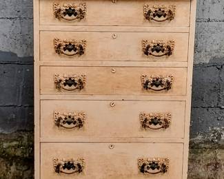 Antique wooden dresser with mirror inlay