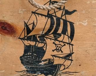 Antique Cass toys Pirate theme toy box