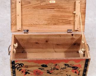 Antique Cass toys Pirate theme toy box