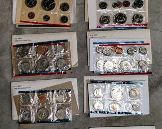 Vintage sealed mint uncirculated American coins