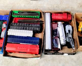 Vintage tin trains and cars
