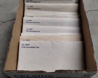 Vintage sealed mint uncirculated American coins