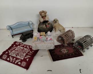 Vintage dollhouse furniture and accessories