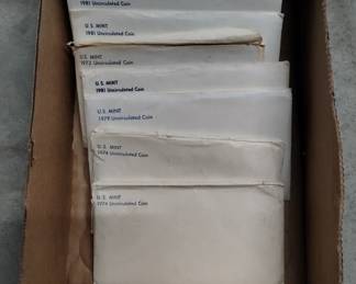 Vintage sealed mint uncirculated American coins