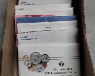 Vintage sealed mint uncirculated American coins