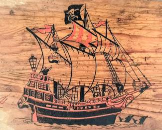 Antique Cass toys Pirate theme toy box