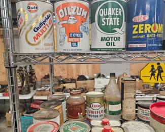 Antique and vintage cans