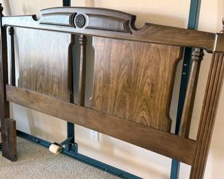 Full-sized headboard + bed rails