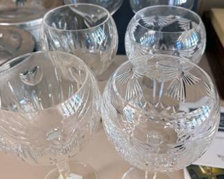 Waterford crystal wine goblets + Riedel Vinum chardonnay glasses 