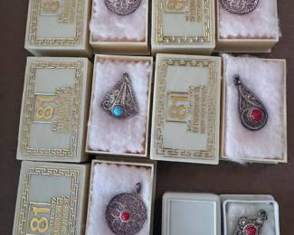 Greek filigree pendants