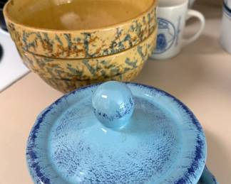 Saffronware bowls + DeSilva terra cotta covered bowl/casserole dish