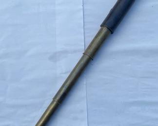 Vintage Antique Salom Co Edinburgh Reconnoiterer  3 Draw Brass  Leather Lining Telescope 