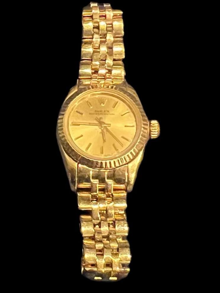  01 Ladies Rolex Oyster Perpetual 14k Gold RESERVE 3,200 USD