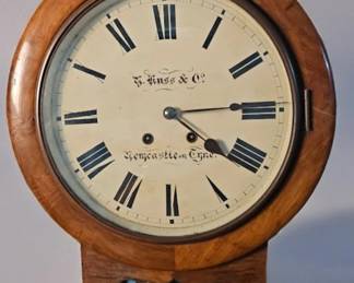 Kuss Co. Newcastle upon Tyne mid 19th century drop dial wall clock not working