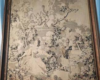 Elegant Tapestry made in France depicting a pastoral scene