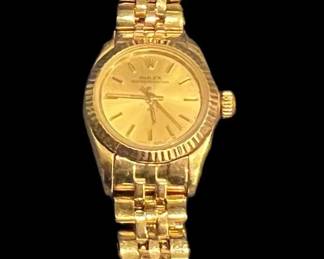  01 Ladies Rolex Oyster Perpetual 14k Gold RESERVE 3,200 USD