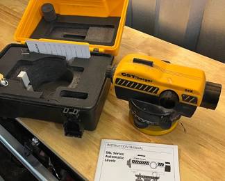 Berger site level Surveying w Berger Dome Head Tripod and Dewalt Construction Grade Ruler 