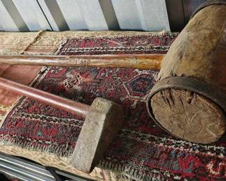 Antique Double Banded Circus Mallet and log splitter 