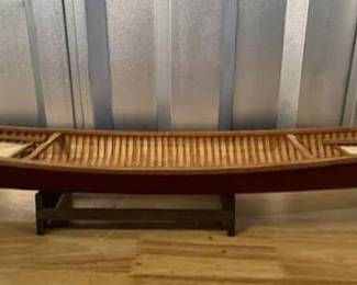 Vintage Wood Canoe Scale Model 39 inches length