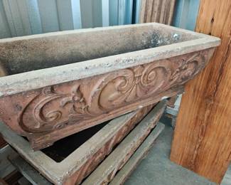 Rectangular Concrete Planters A Pair
