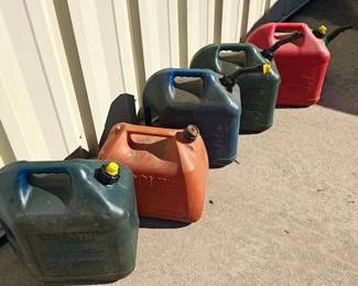 Collection Of Various Fuel Cans 