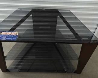 Glass 40 TV stand three shelf see photos